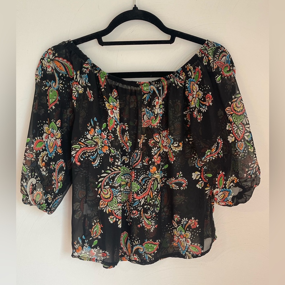 Tobi / Off Shoulder / Sheer / Floral Top
